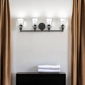 Homeroots Mae 4-light Matte Black Vanity   398677