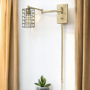 Homeroots Industrial Gold Metal Wall Sconce   398681