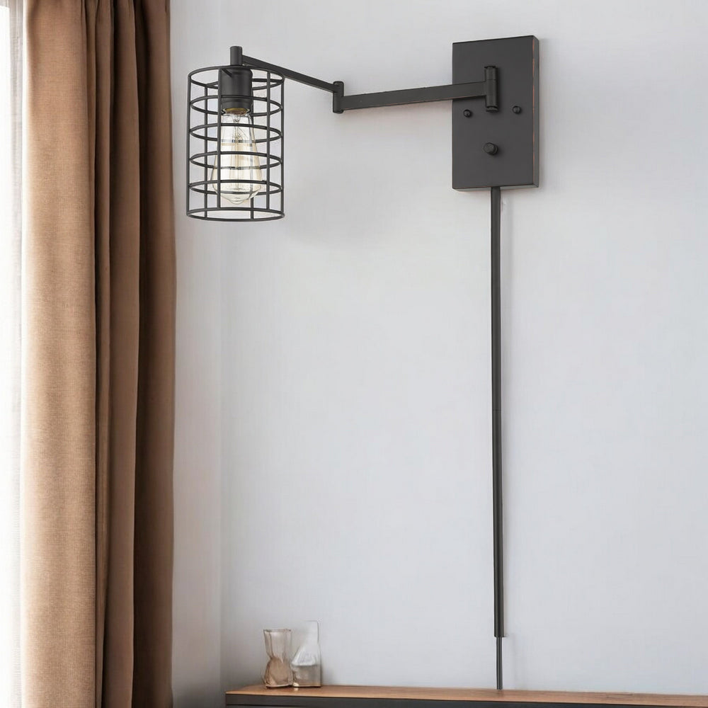 Homeroots Industrial Bronze Metal Wall Sconce   398682