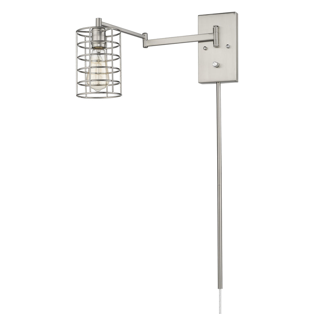 Homeroots Industrial Silver Metal Wall Sconce   398683