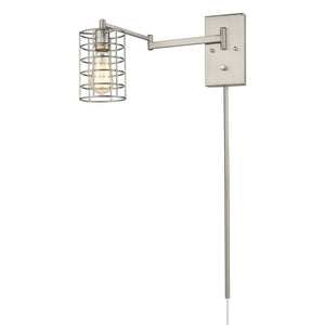 Homeroots Industrial Silver Metal Wall Sconce   398683