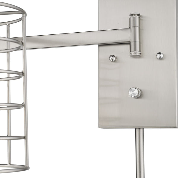 Homeroots Industrial Silver Metal Wall Sconce   398683