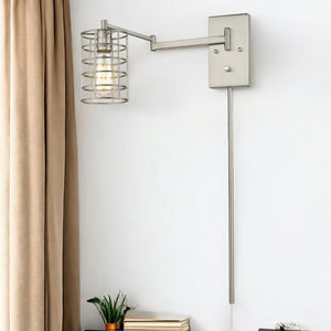Homeroots Industrial Silver Metal Wall Sconce   398683