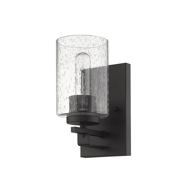 Homeroots Bronze Metal And Textured Glass Wall Sconce   398686