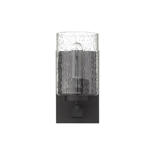 Homeroots Bronze Metal And Textured Glass Wall Sconce   398686