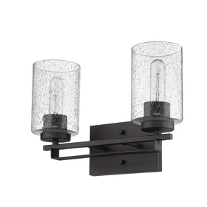 Homeroots Bronze Metal And Textured Glass Two Light Wall Sconce   398689