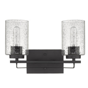 Homeroots Bronze Metal And Textured Glass Two Light Wall Sconce   398689