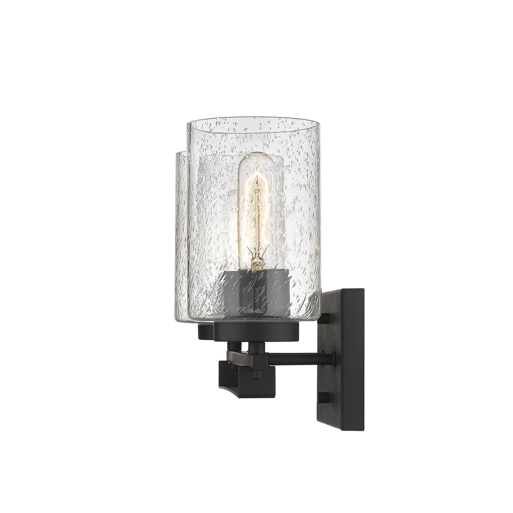 Homeroots Bronze Metal And Textured Glass Two Light Wall Sconce   398689