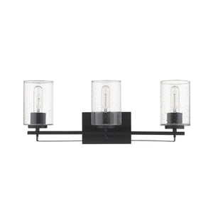 Homeroots Black Metal And Textured Glass Three Light Wall Sconce   398691