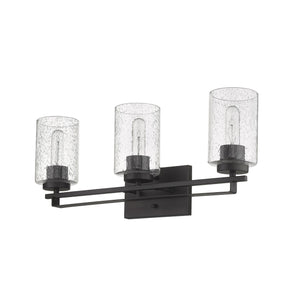 Homeroots Bronze Metal And Textured Glass Three Light Wall Sconce   398692