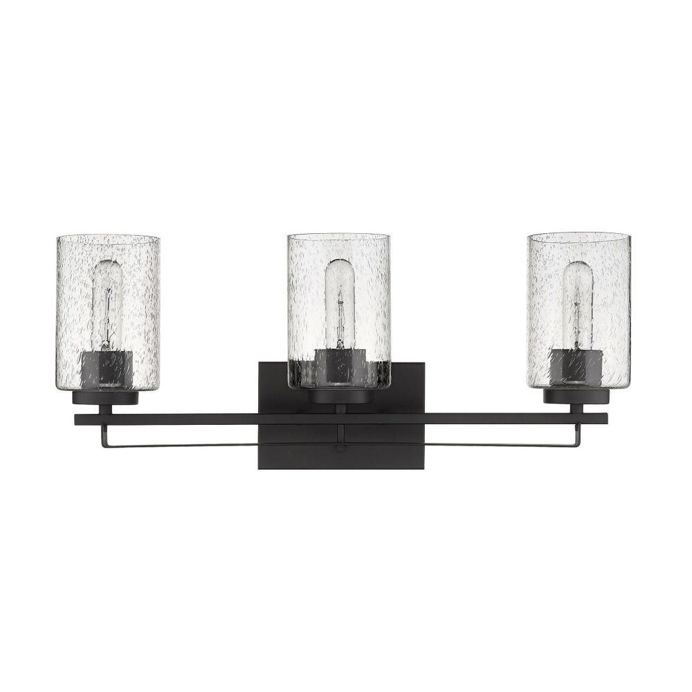 HomeRoots Bronze Three-Light Wall Sconce with Textured Glass Shades - Stylish Lighting for Modern Spaces 398692