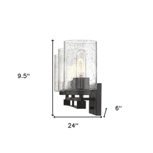 Homeroots Bronze Metal And Textured Glass Three Light Wall Sconce   398692