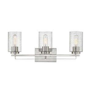 Homeroots Silver Metal And Textured Glass Three Light Wall Sconce   398693
