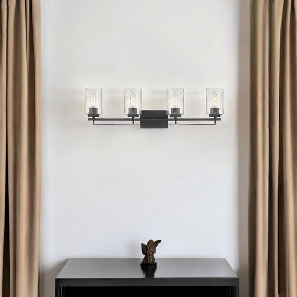 HomeRoots Orella 4-Light Oil-Rubbed Bronze Vanity Light - Modern Adjustable Fixture for Elegant Spaces 398695