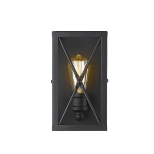 Homeroots Matte Black Metal Geometric Wall Light  Metal 398697