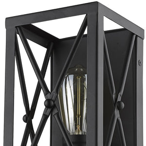 Homeroots Matte Black Metal Geometric Wall Light  Metal 398697