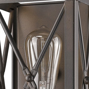 Homeroots Antique Bronze Metal Geometric Wall Light  Metal 398698