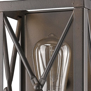 Homeroots Antique Bronze Metal Geometric Wall Light  Metal 398698