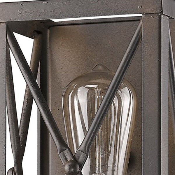 Homeroots Antique Bronze Metal Geometric Wall Light  Metal 398698