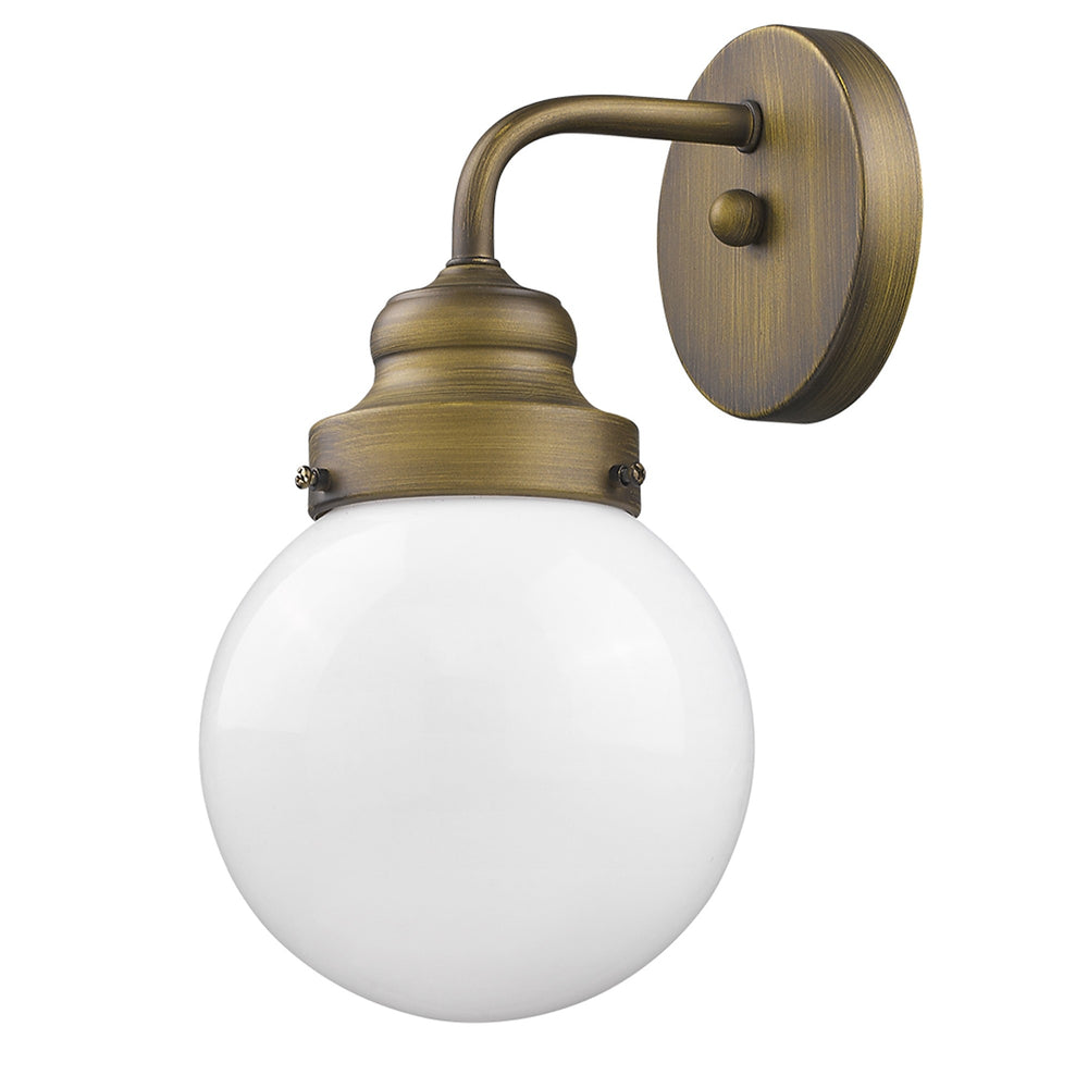 Homeroots One Light Gold Wall Sconce With Round Glass Shade   398700
