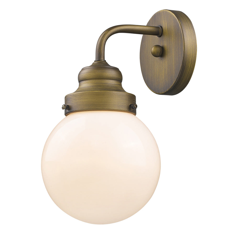 Homeroots One Light Gold Wall Sconce With Round Glass Shade   398700