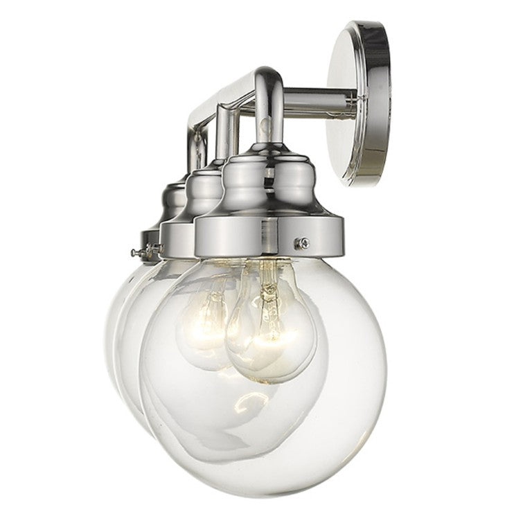 HomeRoots 12 Inch Glass and Metal Vanity Flush Mount Sconce for Bright Modern Bathroom Lighting 26 inches 398703