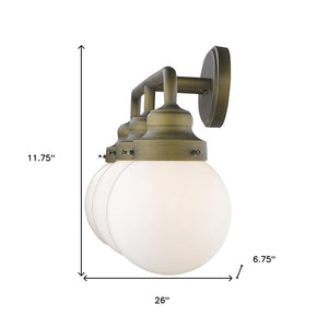 Homeroots Portsmith 3-light Raw Brass Vanity   398704