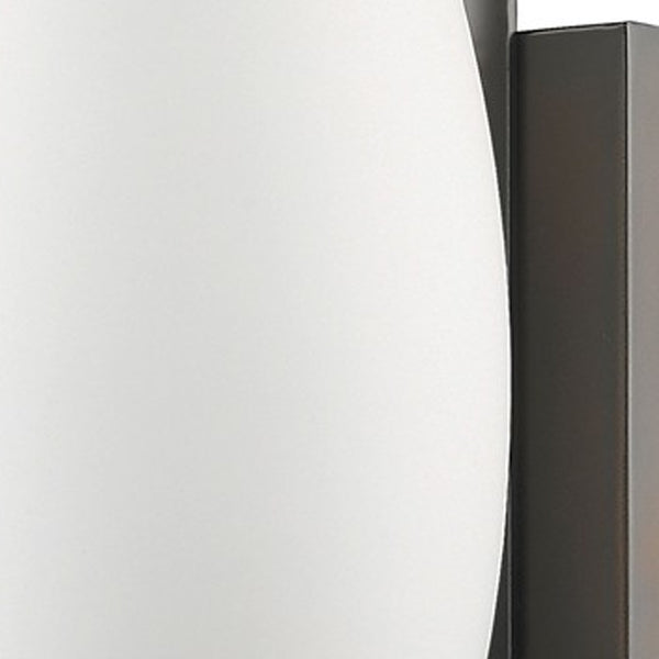 Homeroots Geometric Bronze Wall Sconce With Frosted Glass Shade   398707