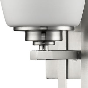 Homeroots Geometric Silver Wall Sconce With Frosted Glass Shade   398708