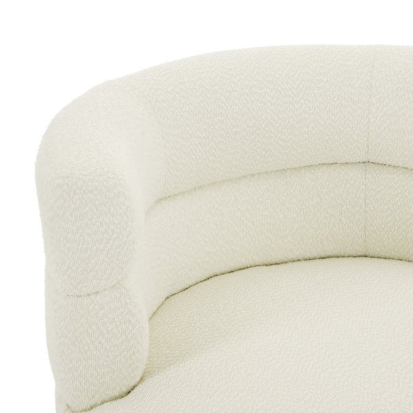 English Elm Christopher Knight Home® - Contemporary Boucle 360° Swivel Barrel Chair with 330lb Capacity, Plush Textured Accent Seat for Living Room Cream White N765P292090W