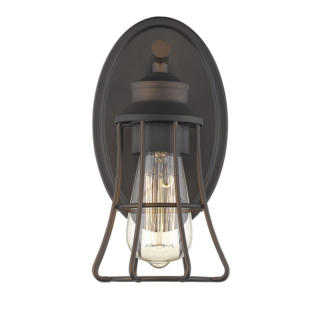 Homeroots One Light Bronze Cage Wall Light   398713