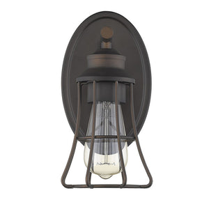 HomeRoots One Light Bronze Cage Wall Sconce - Vintage-Industrial Design for Stylish Home Illumination 398713
