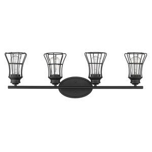 Homeroots Piers 4-light Matte Black Vanity   398718