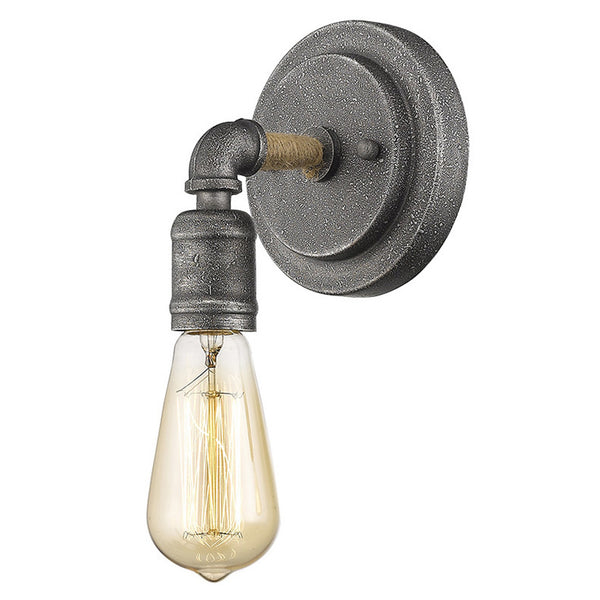 Homeroots Industrial Textured Gray Wall Light   398722