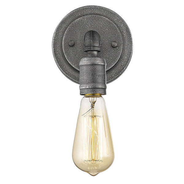 Homeroots Industrial Textured Gray Wall Light   398722