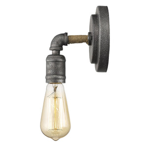 Homeroots Industrial Textured Gray Wall Light   398722
