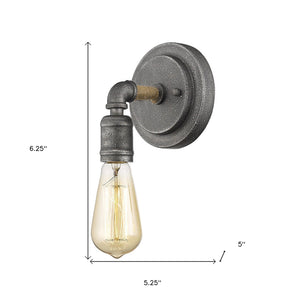 Homeroots Industrial Textured Gray Wall Light   398722