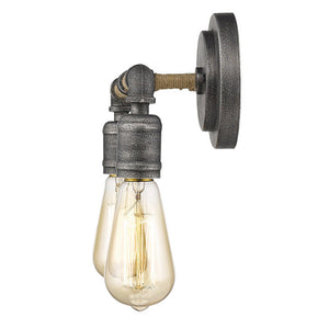 Homeroots Two Light Industrial Textured Gray Wall Light   398723