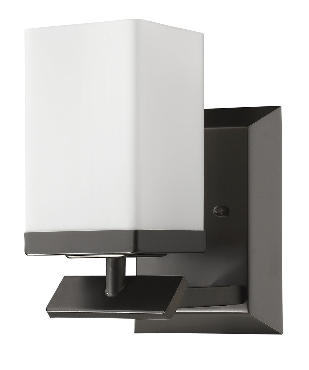 Homeroots One Light Bronze Frosted Glass Wall Sconce   398724