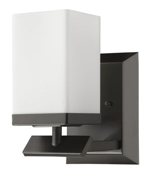 Homeroots One Light Bronze Frosted Glass Wall Sconce   398724