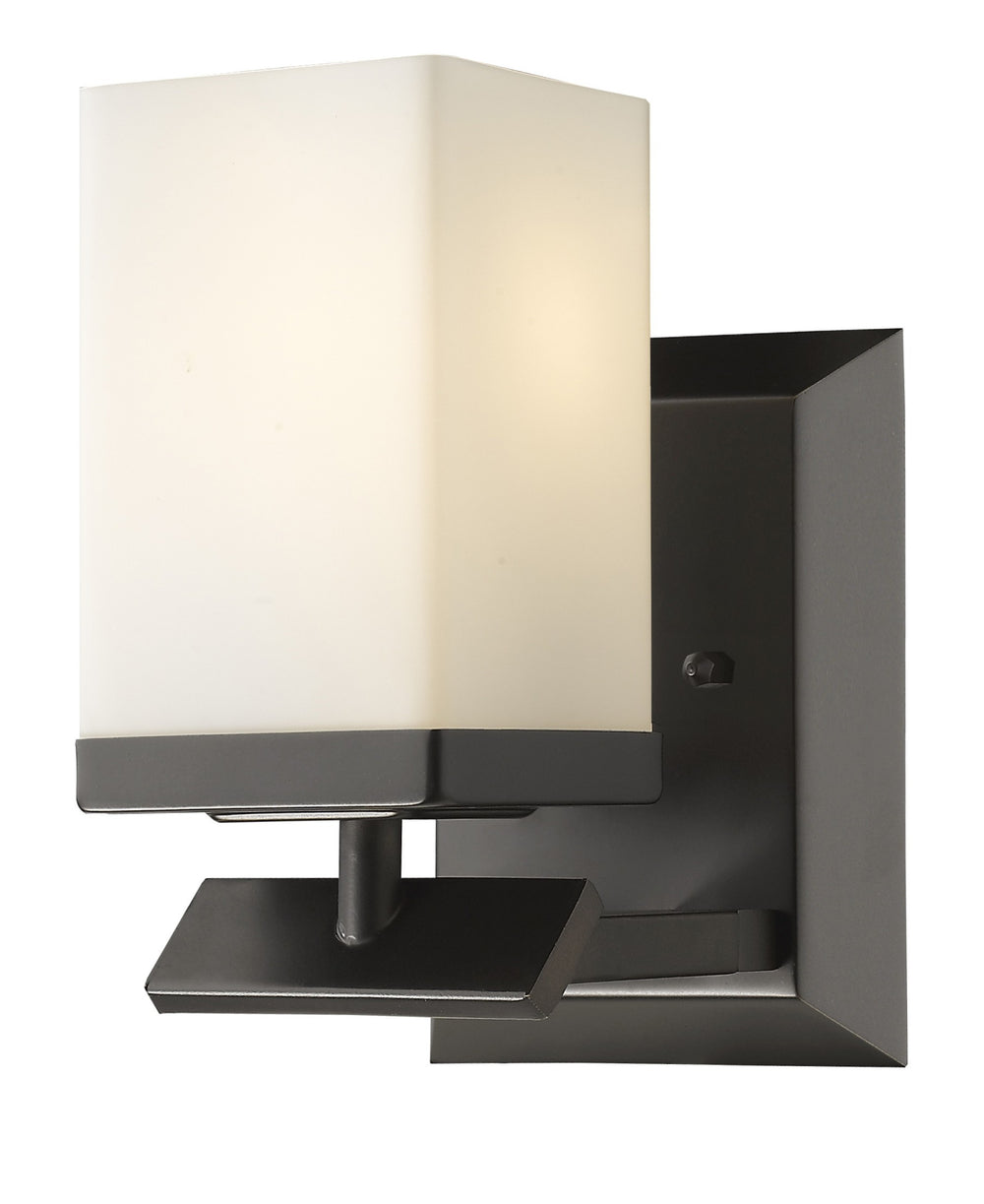 Homeroots One Light Bronze Frosted Glass Wall Sconce   398724