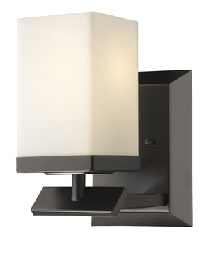 Homeroots One Light Bronze Frosted Glass Wall Sconce   398724