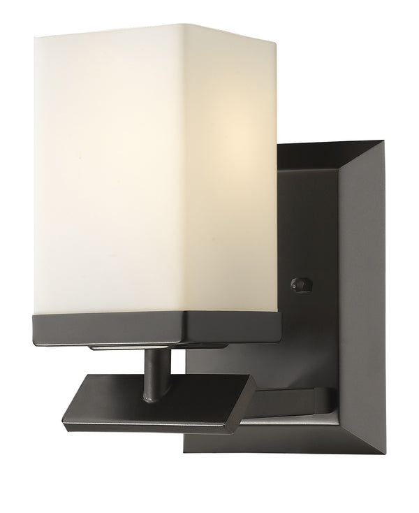 Homeroots One Light Bronze Frosted Glass Wall Sconce   398724