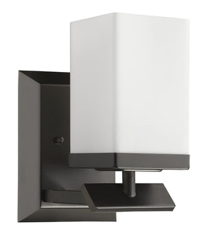 Homeroots One Light Bronze Frosted Glass Wall Sconce   398724