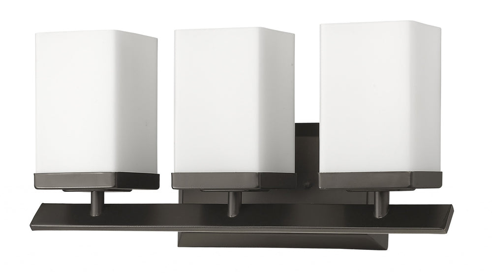 Homeroots Three Light Bronze Frosted Glass Wall Sconce   398726