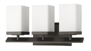 Homeroots Three Light Bronze Frosted Glass Wall Sconce   398726