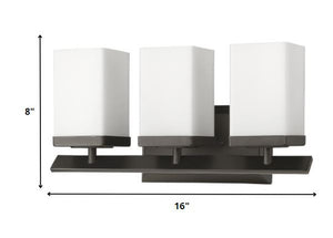 Homeroots Three Light Bronze Frosted Glass Wall Sconce   398726