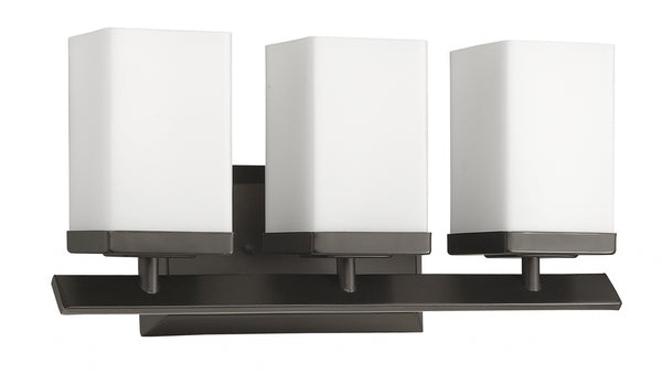 Homeroots Three Light Bronze Frosted Glass Wall Sconce   398726