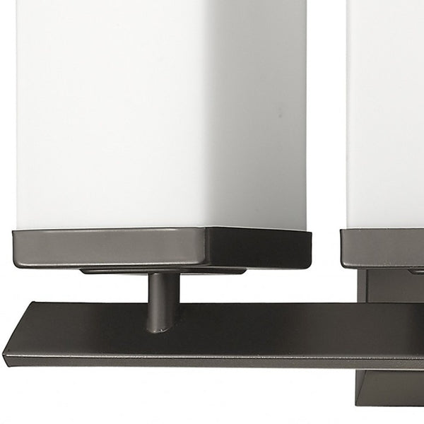 Homeroots Three Light Bronze Frosted Glass Wall Sconce   398726