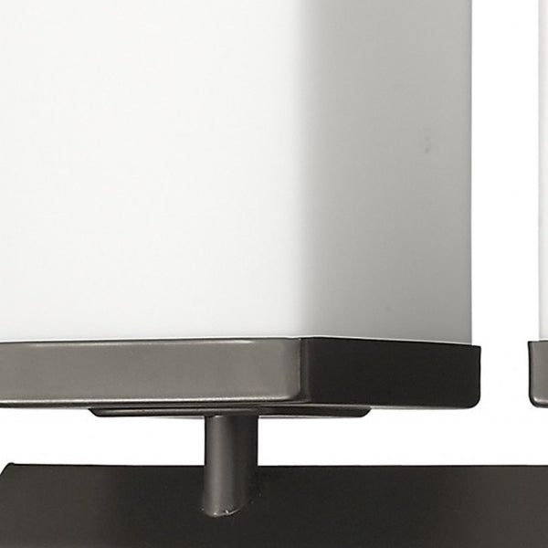 Homeroots Three Light Bronze Frosted Glass Wall Sconce   398726